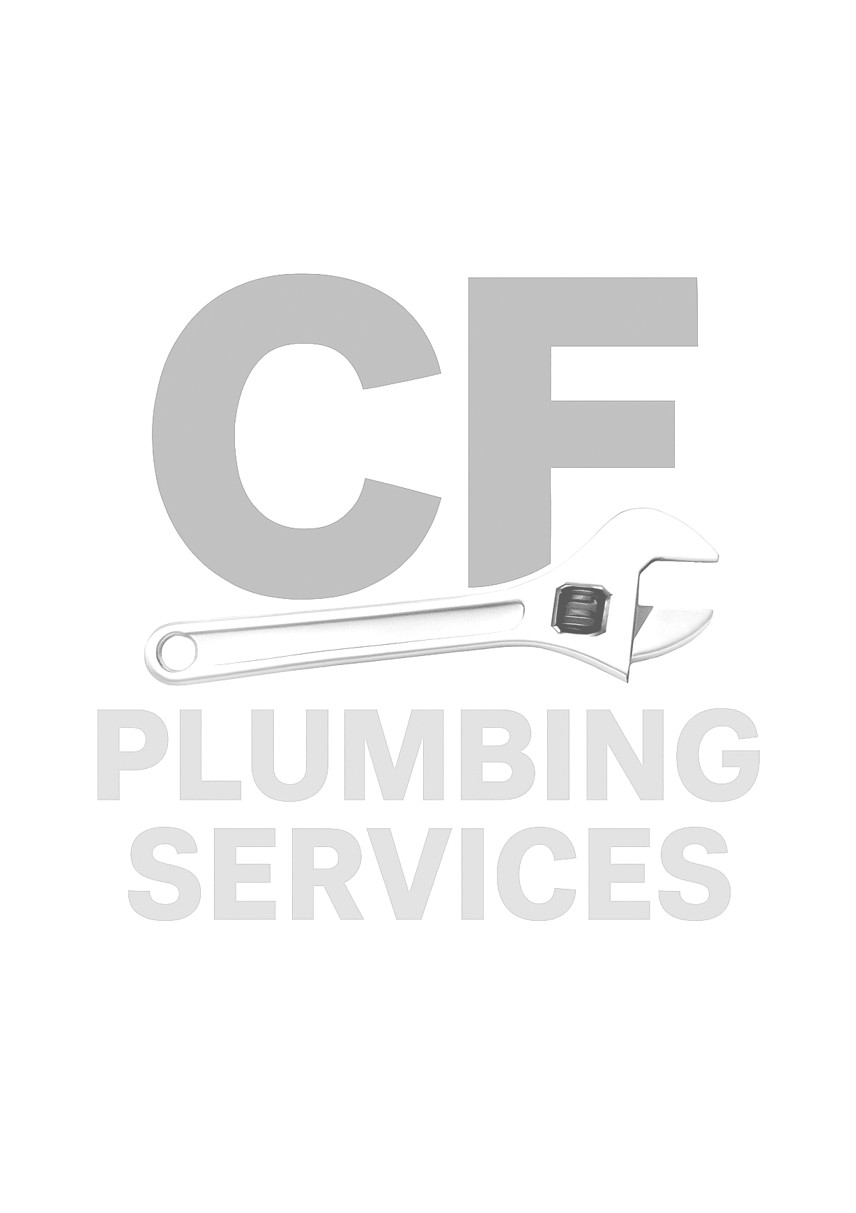 cf plumbing services logo upscaled transparent light greyscale